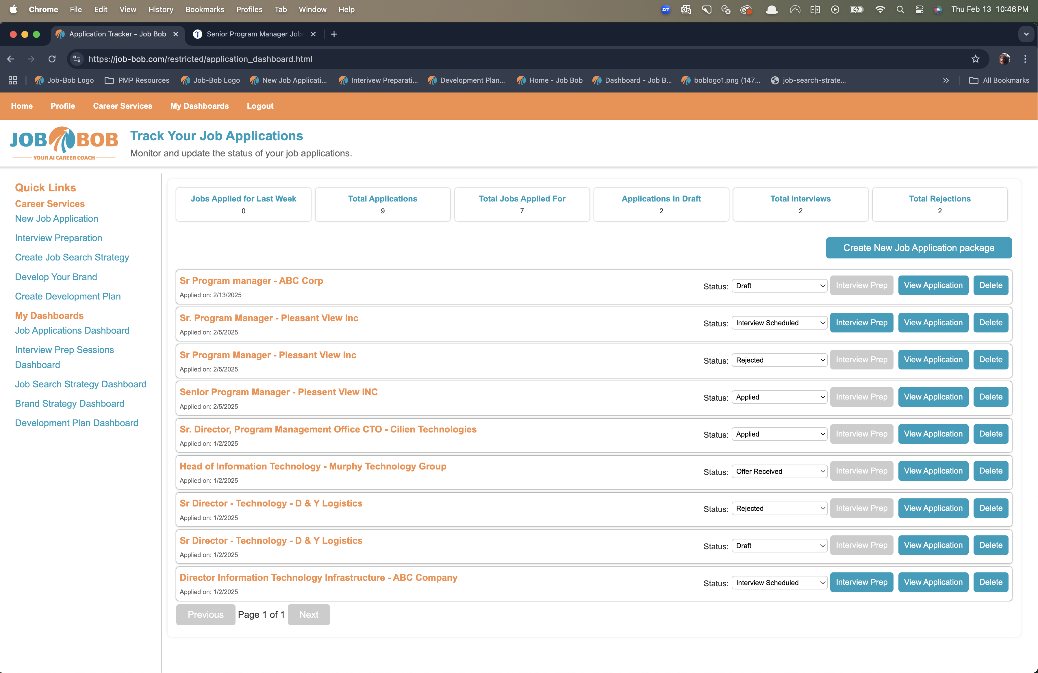 Job Application Tracker Screenshot
